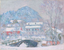 Картина "норвегия, деревня сандвикен в снегу" художника "моне клод"