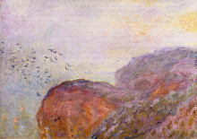 Репродукция картины "скала близ дьеппа" художника "моне клод"