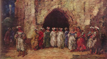 Картина "oriental scene" художника "монтичелли адольф жозеф тома"