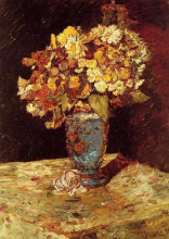 Репродукция картины "still life with wild and garden flowers" художника "монтичелли адольф жозеф тома"