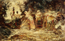 Картина "at the well" художника "монтичелли адольф жозеф тома"