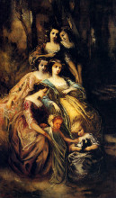 Картина "empress eugenie and her attendants" художника "монтичелли адольф жозеф тома"