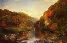 Копия картины "autumn on the wissahickon" художника "моран томас"