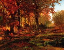 Картина "cresheim glen, wissahickon, autumn" художника "моран томас"