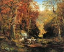 Репродукция картины "cresheim glen, wissahickon, autumn" художника "моран томас"