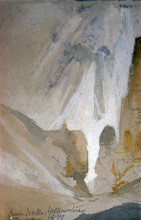 Репродукция картины "canyon walls, yellowstone (sketch)" художника "моран томас"