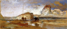 Копия картины "first sketch made in the west at green river, wyoming" художника "моран томас"