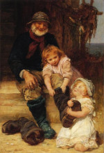 Репродукция картины "helping grandpa" художника "морган фредерик"