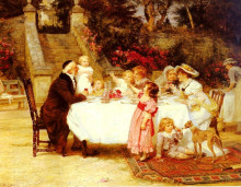 Репродукция картины "his first birthday" художника "морган фредерик"