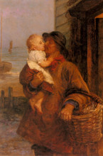 Картина "a welcome for daddy" художника "морган фредерик"