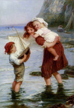 Репродукция картины "at scarborough" художника "морган фредерик"