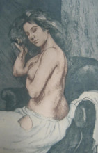 Репродукция картины "female nude" художника "морен шарль"