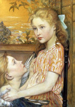 Картина "a girl with her guardian angel" художника "морен шарль"