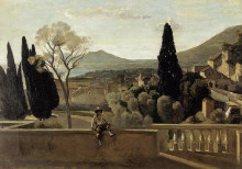 Репродукция картины "view of tivoli (after corot)" художника "моризо берта"