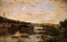 Копия картины "the seine below the pont d&#39;lena" художника "моризо берта"