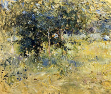 Копия картины "willows in the garden at bougival" художника "моризо берта"