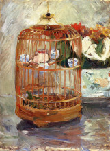 Репродукция картины "the cage" художника "моризо берта"