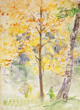 Копия картины "fall colors in the bois de boulogne" художника "моризо берта"