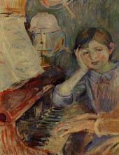 Копия картины "julie listening" художника "моризо берта"