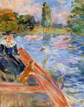 Копия картины "boating on the lake" художника "моризо берта"