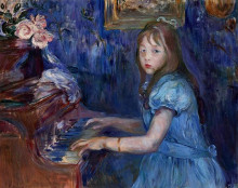 Картина "lucie leon at the piano" художника "моризо берта"