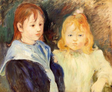 Репродукция картины "portrait of two children" художника "моризо берта"