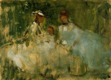 Репродукция картины "women and little girls in a natural setting" художника "моризо берта"