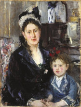 Репродукция картины "mme boursier and her daughter" художника "моризо берта"