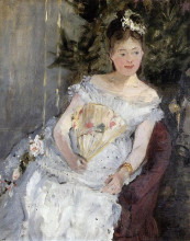 Картина "portrait of marguerite carre (also known as young girl in a ball gown)" художника "моризо берта"