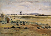 Копия картины "the little windmill at gennevilliers" художника "моризо берта"