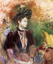 Репродукция картины "young woman and child, avenue du bois" художника "моризо берта"