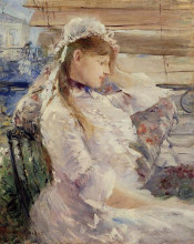 Копия картины "profile of a seated young woman" художника "моризо берта"