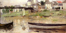 Картина "boats on the seine" художника "моризо берта"