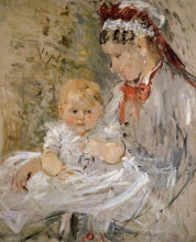 Репродукция картины "julie manet and her nurse" художника "моризо берта"