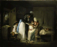 Копия картины "visit to the child at nurse" художника "морланд джордж"