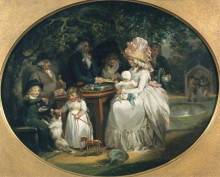 Картина "the tea garden" художника "морланд джордж"