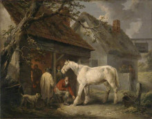 Репродукция картины "a farrier&#39;s shop" художника "морланд джордж"