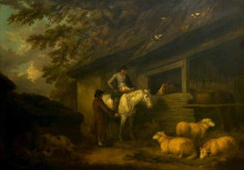 Репродукция картины "bargaining for sheep" художника "морланд джордж"