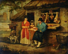 Копия картины "the village butcher" художника "морланд джордж"