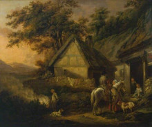 Репродукция картины "door of a village inn" художника "морланд джордж"