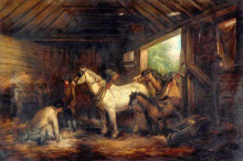 Копия картины "interior of a stable" художника "морланд джордж"