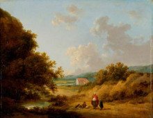 Картина "landscape with a gypsy family" художника "морланд джордж"