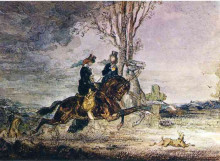 Репродукция картины "two modern horsewomen" художника "моро гюстав"