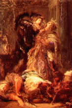 Репродукция картины "prince hamlet kill king claudius" художника "моро гюстав"