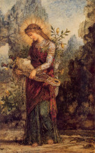 Репродукция картины "thracian girl carrying the head of orpheus" художника "моро гюстав"