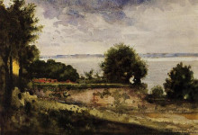 Копия картины "view of the garden of madame aupick, mother of baudelaire" художника "моро гюстав"