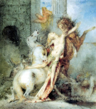 Копия картины "diomedes devoured by his horses" художника "моро гюстав"