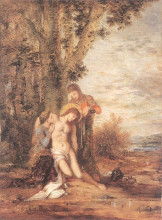 Картина "the martyred st. sebastian" художника "моро гюстав"