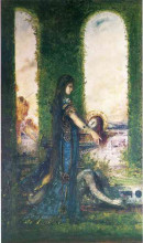 Репродукция картины "salome in the garden" художника "моро гюстав"
