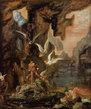 Картина "hercules at lake stymphalos" художника "моро гюстав"